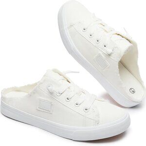 Women's Canvas Slip On Sneakers Comfortable Backless Loafers Casual Shoes